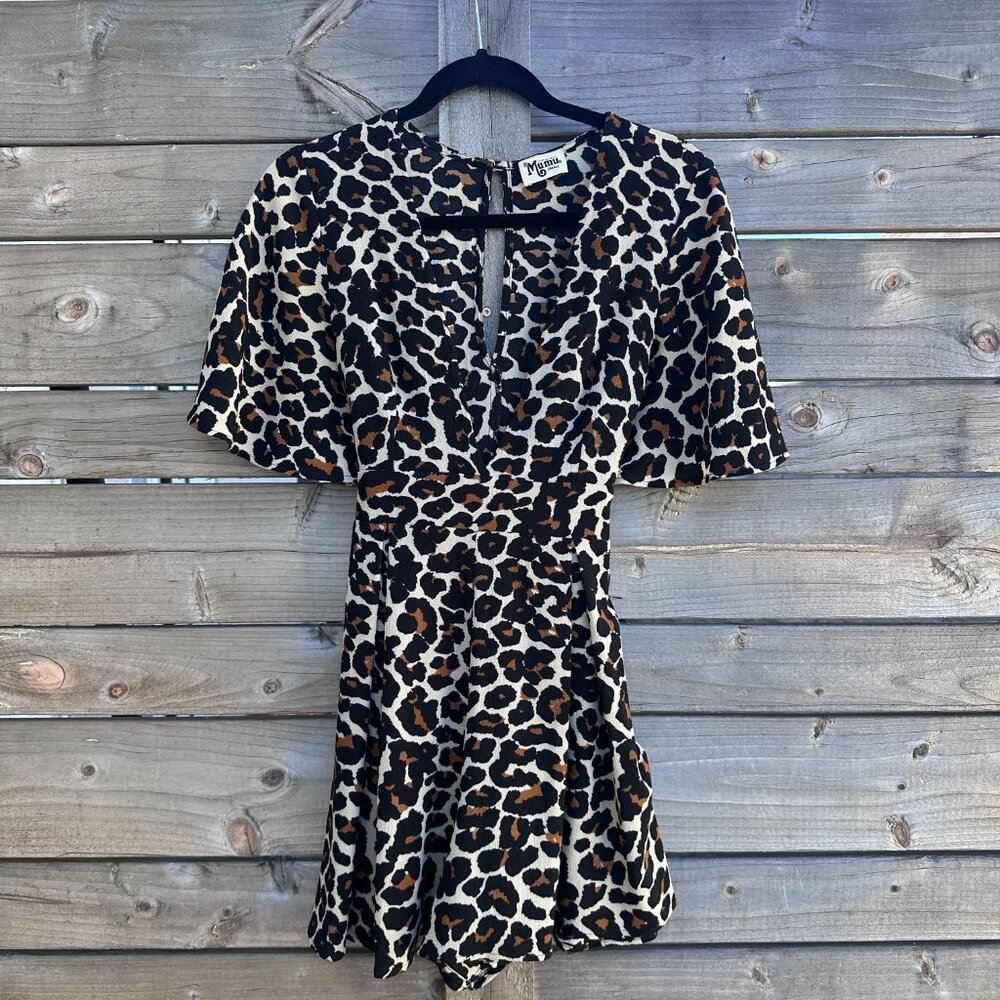 Show Me Your Mumu Tallara Low Cut Animal Print Cheetah Romper Dress - S